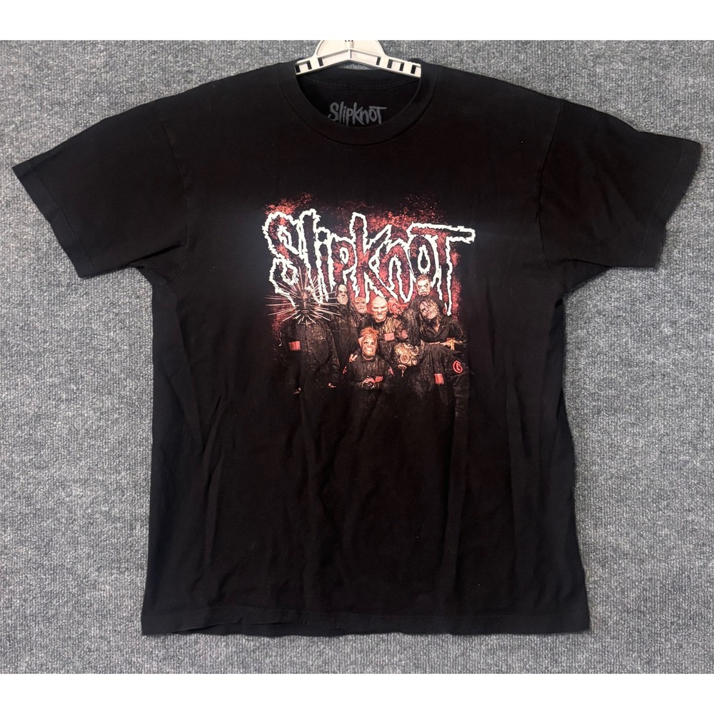 Slipknot Band Graphic T-Shirt‎ Mens Large Black  Metal Rock Tee